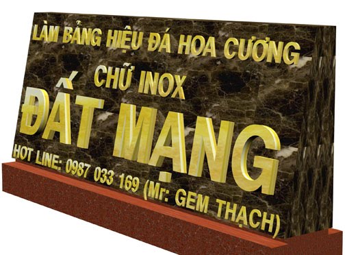 ban hieu da hoa cuong dat mang  chu inox vang